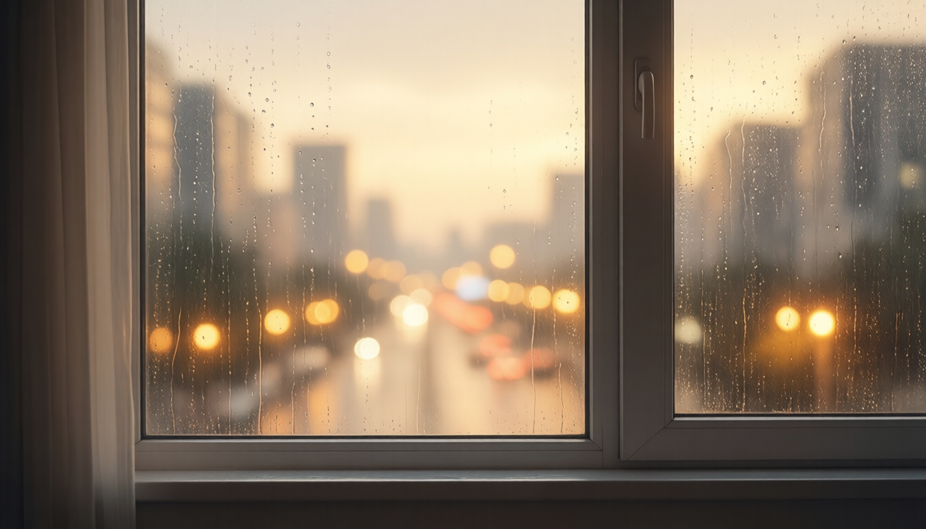Drizzle Windowpane — TrueBloom rainy_lofi wallpaper
